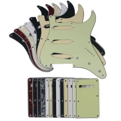 FLEOR Set of Vintage 8 Holes SSS ST Guitar Pickguard Scratch Plate Back Plate & Screws