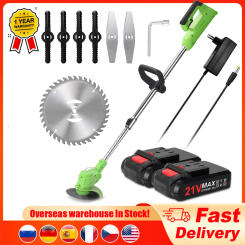 Electric Lawn Mower Rechargeable Battery Cordless Grass Trimmer Auto Release Grass Cutter Mower Garden Home Trimming Machine
