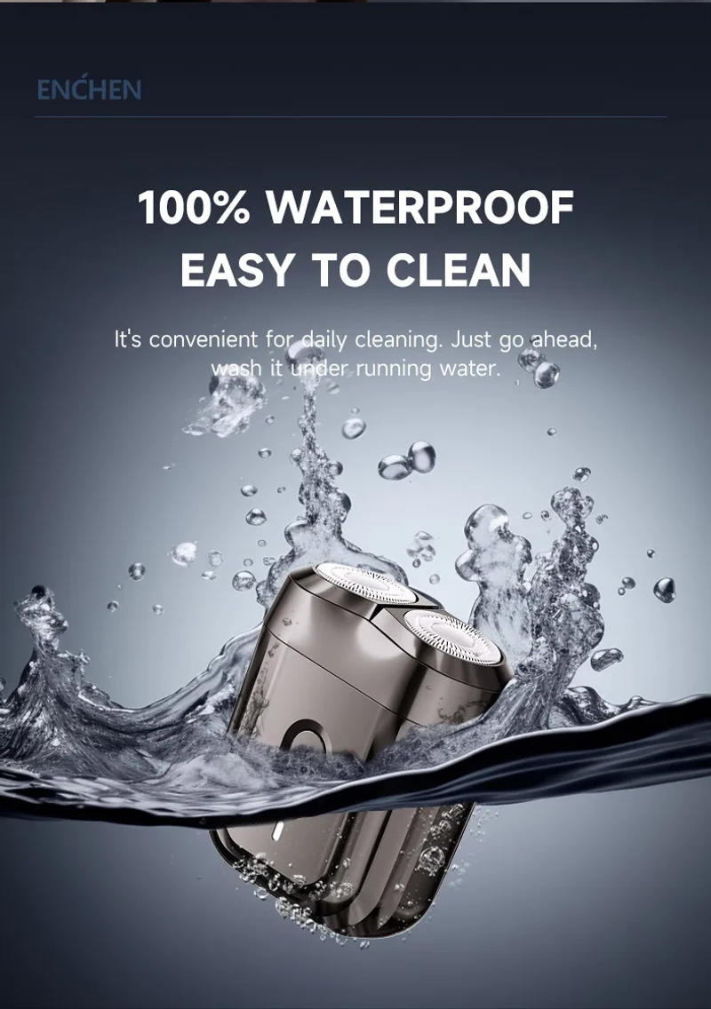 Description Picture 5 of itemENCHEN Mini6 2-Direction Flex Heads Electirc Shaver 100% Waterproof Up to 60-Min OF Cordless Shaving With Magnetic Cutter Head