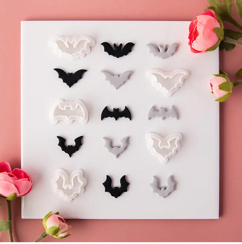 Description Picture 2 of itemHalloween Series Creative Mini Bat Shape Clay Cutting Molds Cutters For Making Soft Clay Earrings Jewelry Accessories DIY Gifts