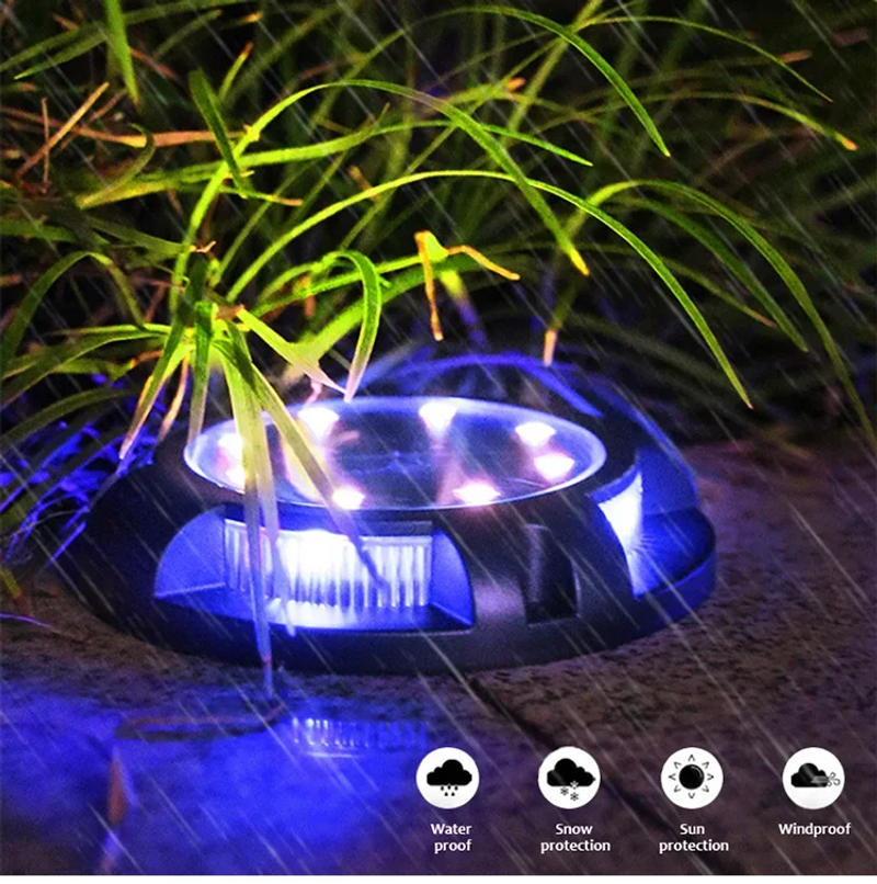 Description Picture 4 of item12LED Solar Disc Light Outdoor Garden Solar Underground Light Deck Spotlight Buried Solar LED Light Garden Decoration