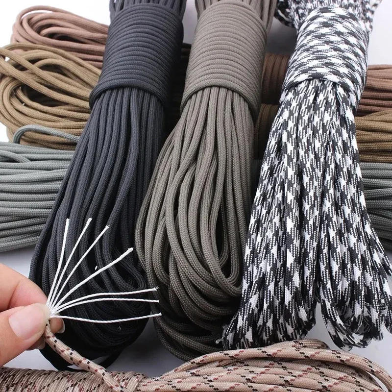 Description Picture 3 of item100FT Military Paracord 7 Strand 4mm Camping Accessories Outdoor Survival DIY Bracelet Rope Hiking Clothesline Camping Gadgets