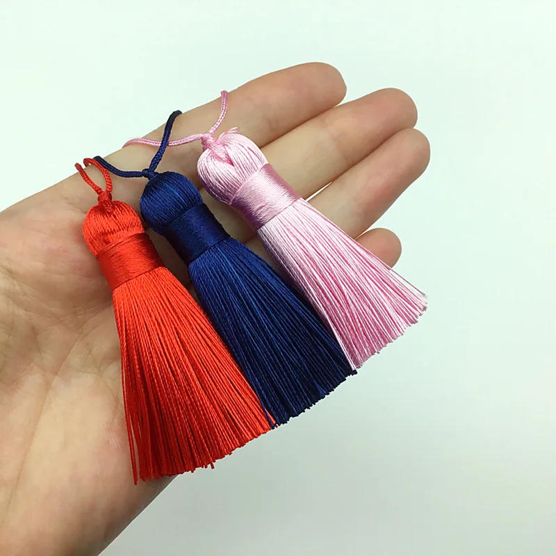 Description Picture 5 of item5CM Silk Tassel Fringe Sewing Bang Tassel Trim Key Tassels DIY Crafts Jewelry Making Home Pendant Embellish Curtain Accessories
