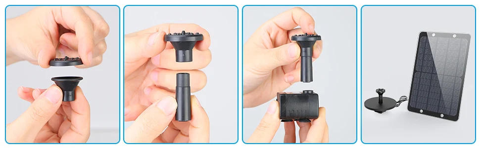 Description Picture 3 of itemDIY 9W  Solar Water Fountain for Garden Decorate with Nozzles Water Pipe for Bird Bath Solar Powered Outdoor Fountain for Ponds