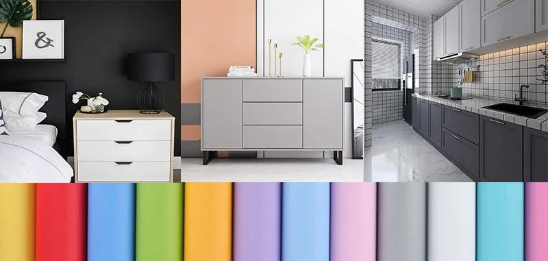 Description Picture 6 of itemMatte Peel and Stick Wallpaper Solid Color Contact Paper Self-Adhesive Wall Sticker Door Furniture Covering Vinyl Walll in Rolls