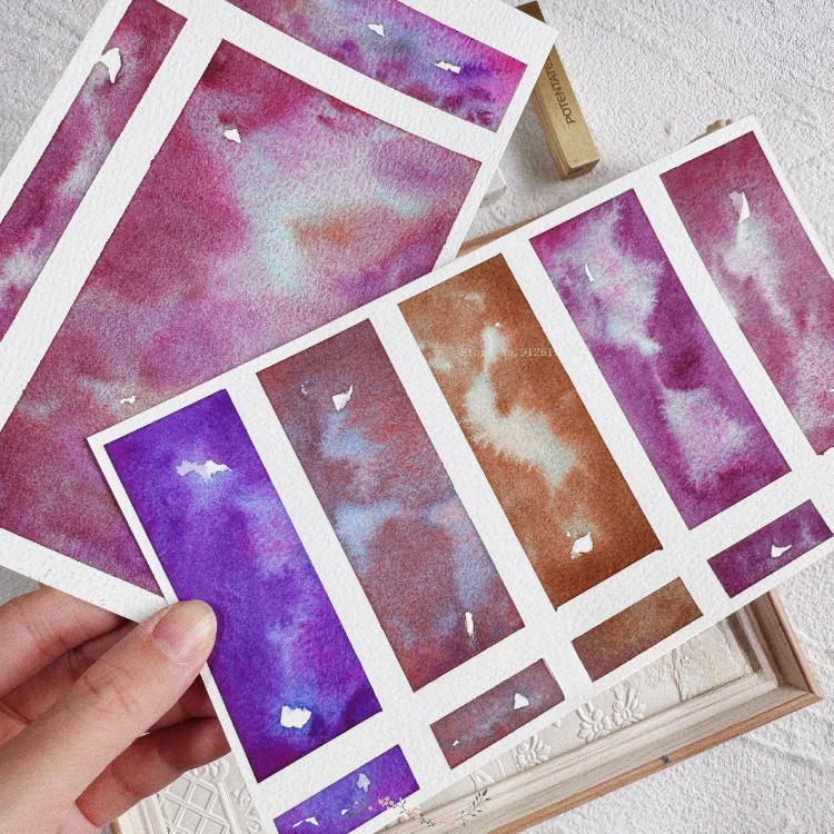 Description Picture 3 of item5 colors/sets of layered color solid watercolor pigments  Art college students outdoor sketch portable painting pigments sets