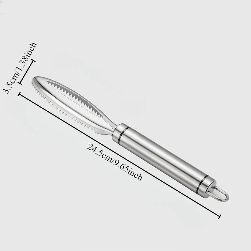 Description Picture 5 of item1PC Stainless Fish Scales Scraping Graters Remove Peeler Scraper Bone Tweezers Kitchen Accessorie Fish Knife Fish Scale Remover