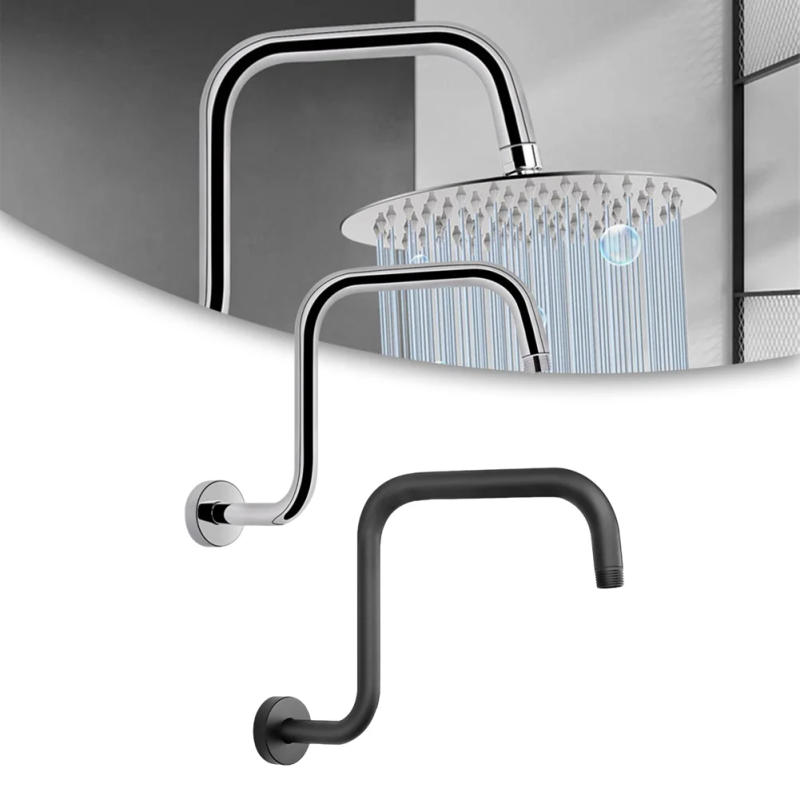 Description Picture 6 of item13 Inches Stainless Steel  S-shaped Large Question Mark Tube Flower Spray Arms Wall Entry Pipe Concealed Shower Accessories