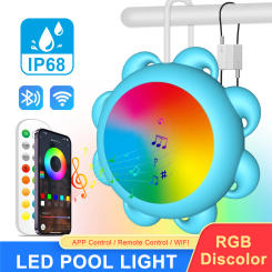 IP68 Waterproof Underwater Lights APP Remote Control Pool Lamp Music Sync Rhythm Ambient Lighting for Pond Pool Aquarium Bath