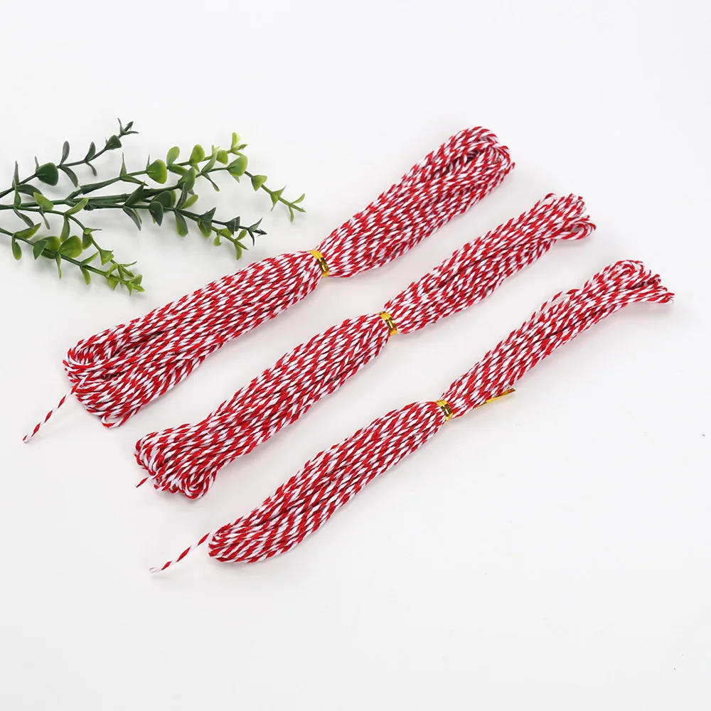 Description Picture 3 of item10-20m Jute Rope Cotton Strings Red White Twisted Cords Gift Bags Boxes Wrap Ribbon Wedding Birthday Christmas Party Supplies