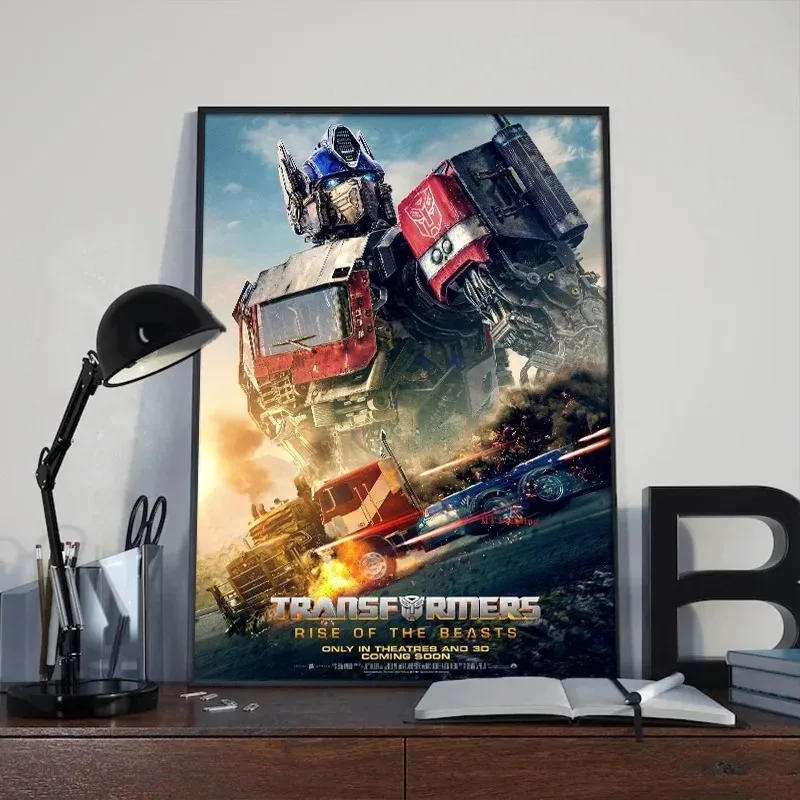 Description Picture 5 of itemClassic Movie Poster Transformers Rise of The Beasts Series Film Poster Canvas Painting Wall Art HD Picture Room Home Decor
