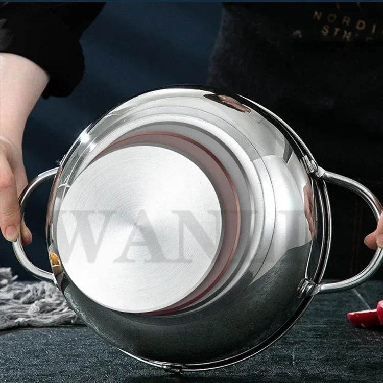 Description Picture 5 of itemHousehold Mini Induction Cooker Stainless Steel Tempura Frying Pan Temperature Control Fried Chicken Frying Pan Kitchen Tool