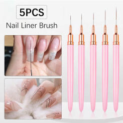 5pcs Nail Art Liner Brushes Set Elongated Lines Striping Drawing UV Gel Painting Nail Design Pen Professional Manicure Tool