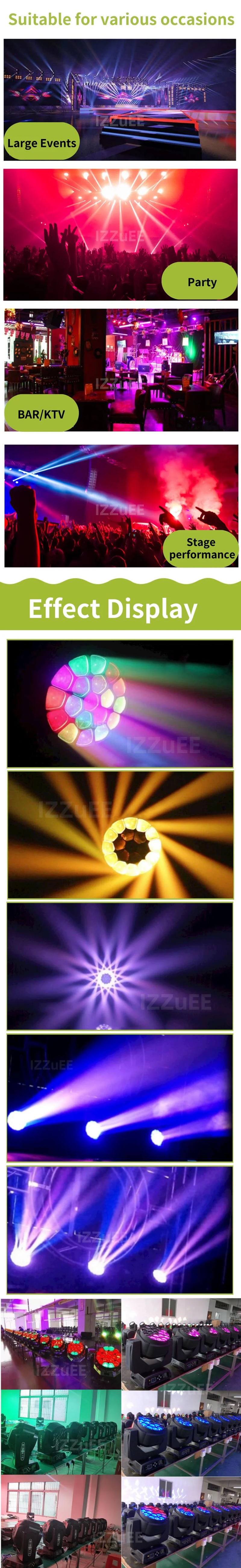 Description Picture 5 of item0 Tax 1~10pcs Zoom Wash Beam Bee Eye LED 19*15W RGBW 4in1 led big bee eye case zoom moving head wash stage light Flightcase