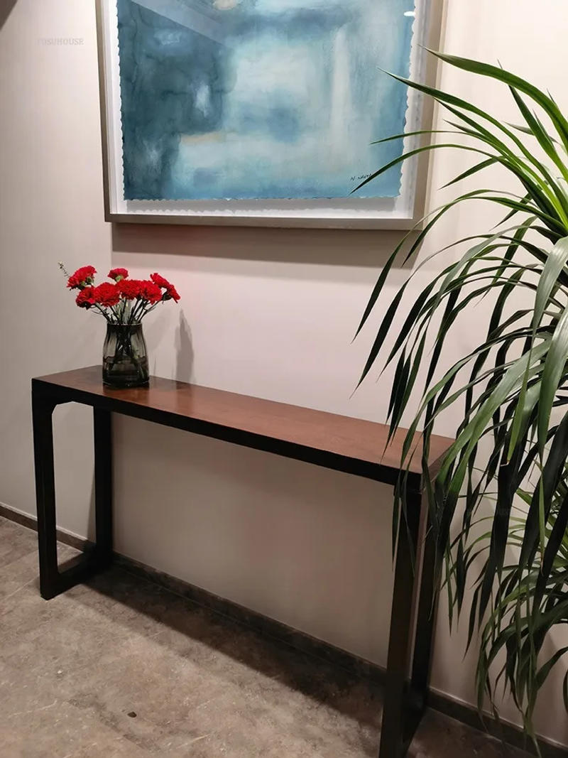 Description Picture 3 of itemNew Chinese Style Solid Wood Console Table for Corridor Long Narrow Side Table for Living Room Entrance Wall Table for Aisle