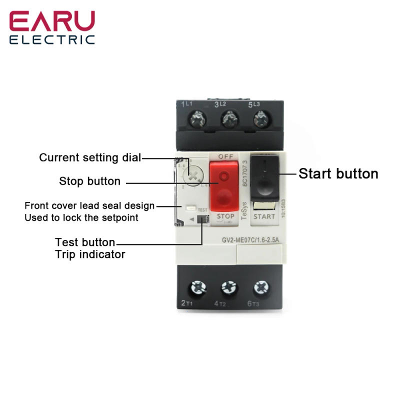 Description Picture 3 of itemMotor Starter GV2ME Series Motor Protector Motor Circuit Breaker Push Button 3P Thermal Magnetic Type Motor Breaker MPCB Factory