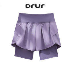 DRUR Women Running Shorts 2 In 1 Quick Dry High Waist Summer Hiking Shorts With Pocket Lightweight Cycling Clothes Athletic Wear