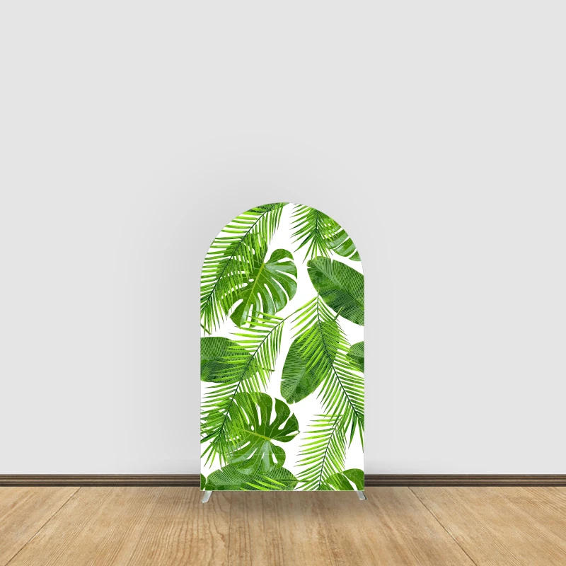 Description Picture 4 of itemGrass Leaves Wood Grain Theme Party Balloon Arch Background Covers Customized Design Decoration Elastic Fabric Arch Backdrop