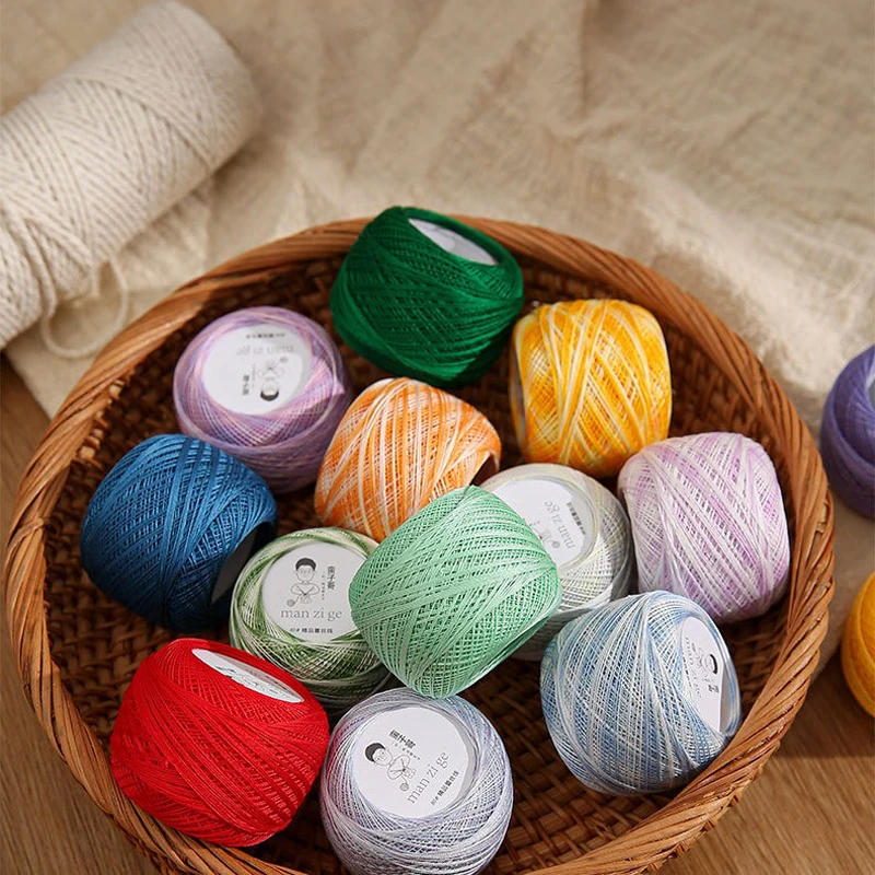 Description Picture 3 of item0.3mm 10 gram/Ball Lace Thread 100% Cotton 168 Meters Size 80 DIY Handmade Knitting Quilting Crochet Embroidery Thread Cord