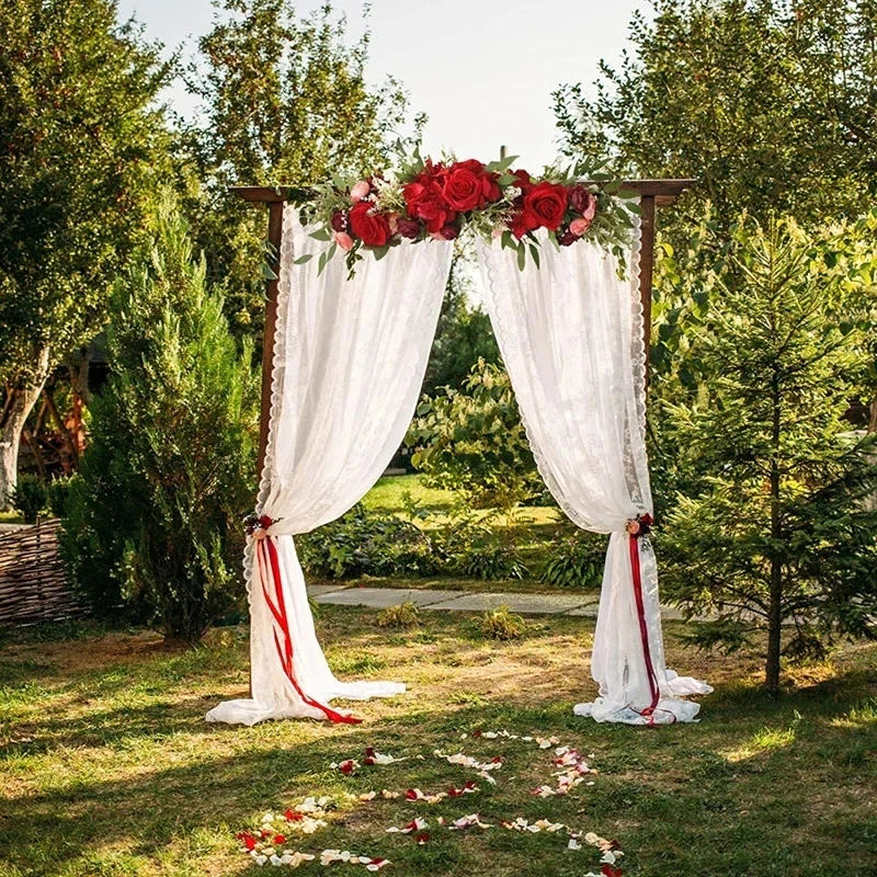 Description Picture 5 of itemNew Exquisite Artificial Rose Flower Row DIY Wedding Flower Wall Decoration Table Center Wed Arch Backdrop Stage Floral