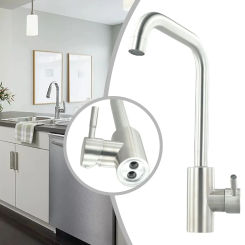 Universal304 Stainless Steel Quick Open Heighten Single Cold Kitchen Sink Faucet Bathroom Counter Basin Tap