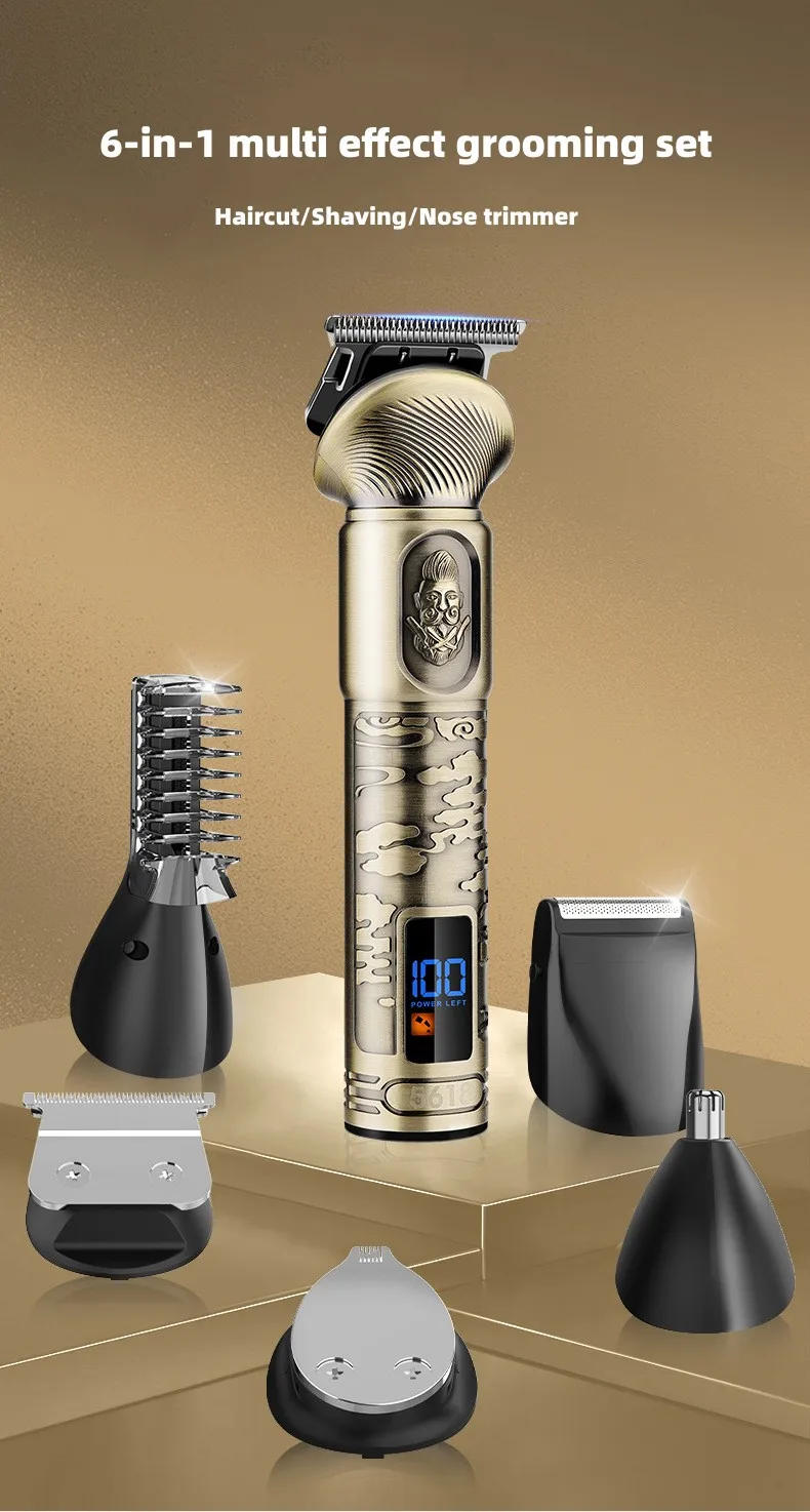 Description Picture 4 of itemResuxi 5618 New 6 in 1 Full Body Wash Hair Clipper Multifunctional Head Changing Electric Shaver Ear Nose Trimmer Set