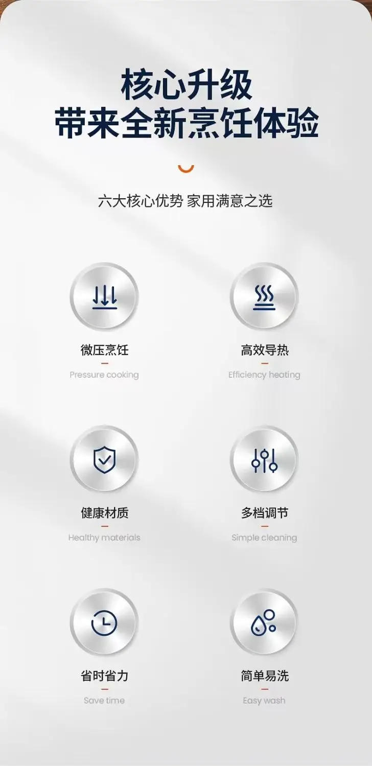 Description Picture 6 of itemMulti Functional Micro Pressure Pot Household Rice Stone Non Stick Multicooker Cooking Hot Pot Electric Cooking Home Appliance