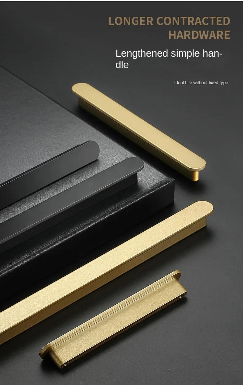 Description Picture 2 of item2 Colors/ Simple Aluminum Alloy Handle Round Cabinet Bookcase Handles Brass Brushed Color Drawer Pull Nordic Furniture Handles