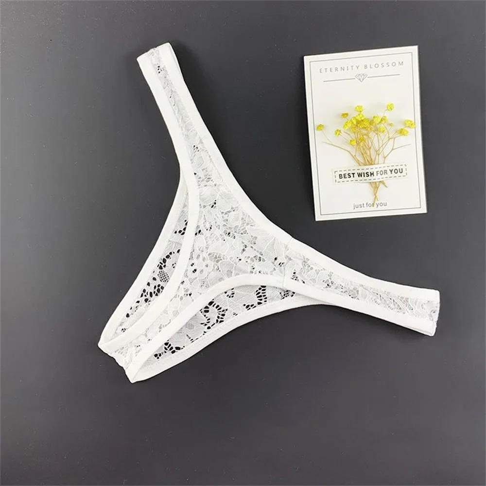 Description Picture 2 of itemM-XXL Plus Size T-back Sexy Underwear Men Lace Thong Transparent Mesh G-string Breathable Male Tangas for Lovers