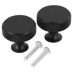 Set Of 2 Knurled Handles Aluminum Alloy Adds A Touch Of Sophistication To Your Furniture Available In Black Gold Or Silver
