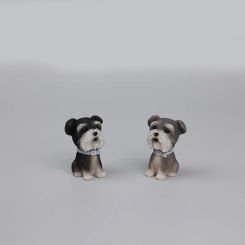 Schnauzer Mini Figurines & Miniatures Cute Creative Simulation Model Figurines Vintage Dog Bionic Art Home Decor Estatua FYFM