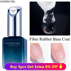 KODIES GEL Fiber Base Coat Fiberglass for Nails Gel Polish UV Semi Permanent Repair Fix Crack Nail Rubber Base Gel Strengthener