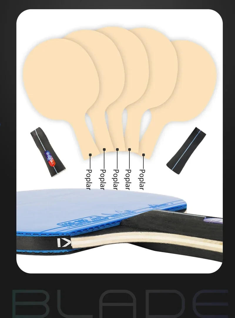 Description Picture 5 of itemLOKI K5000 K3000 K1000 Table Tennis Racket Set 2pcs Home Entertainment PingPong Rackets with Blue Color Ping Pong Rubber