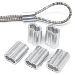 10-50Pcs Durable M1 to M12 Crimp Sleeve Double Hole Hardware Cable Clip Aluminum Fixing Clip Wire Ferrules Steel Wire Rope