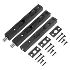 3PCS/Set Flush Bolt Door Lock Stainless Steel Bolt Latch with Wide Thick Handle Security Anti Theft Bolt Latch for Sliding Doors