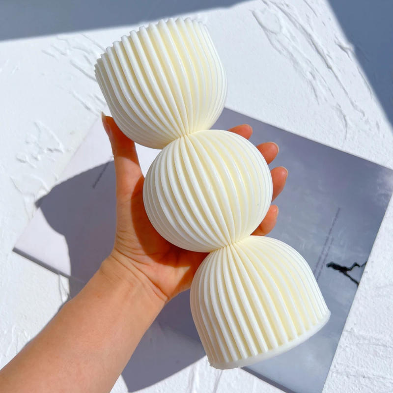 Description Picture 3 of itemTwist Ribbed Pillar Candle Molds Cylindrical Spiral Silicone Mould Geometric Abstract Decorative Column Soy Wax Mold