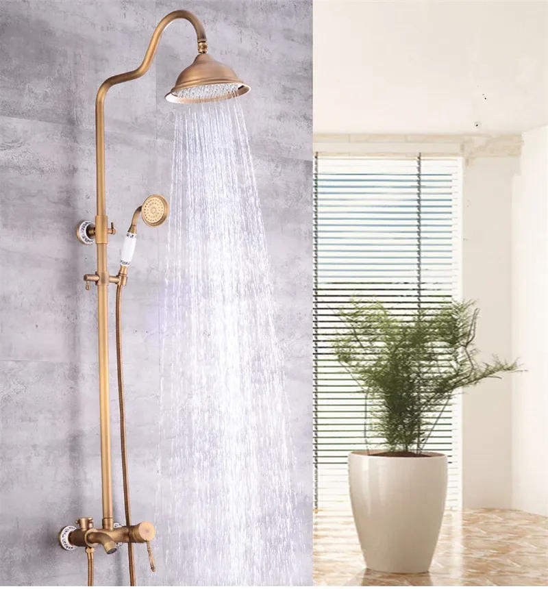 Description Picture 3 of itemAntique Bronze Rainfall Shower Sets Bathroom  Faucet  With Tub Brass Bath & Set Bathtub