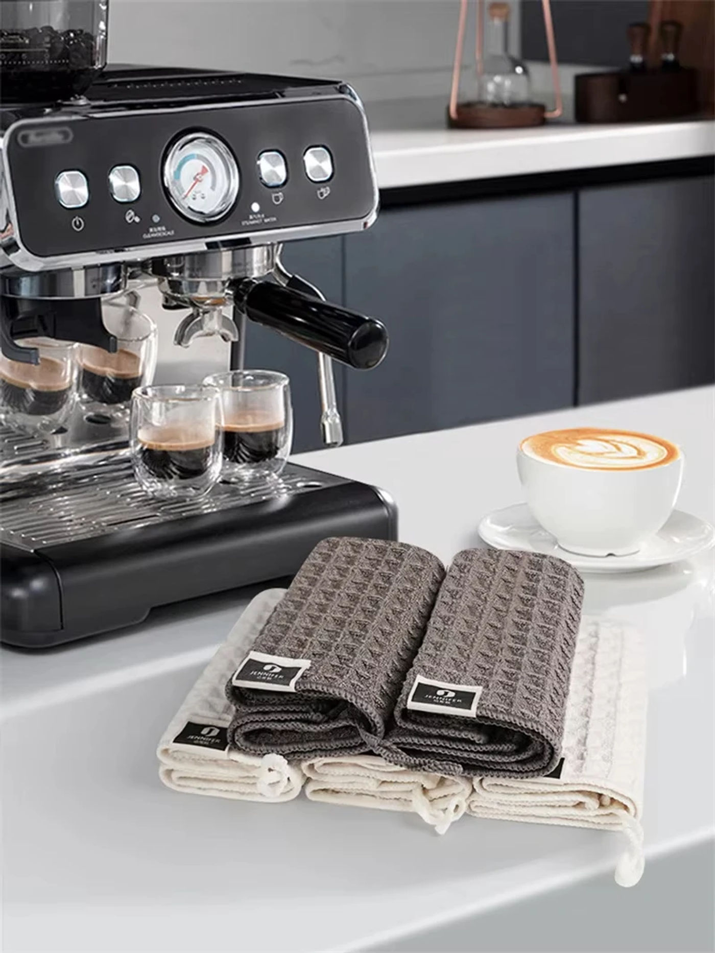 Description Picture 2 of item1/5Pcs Coffee Bar Barista Cleaning Towel Microfibre Strong Absorbent Cleaning Towel Household Coffee Machine Cleaning Towel