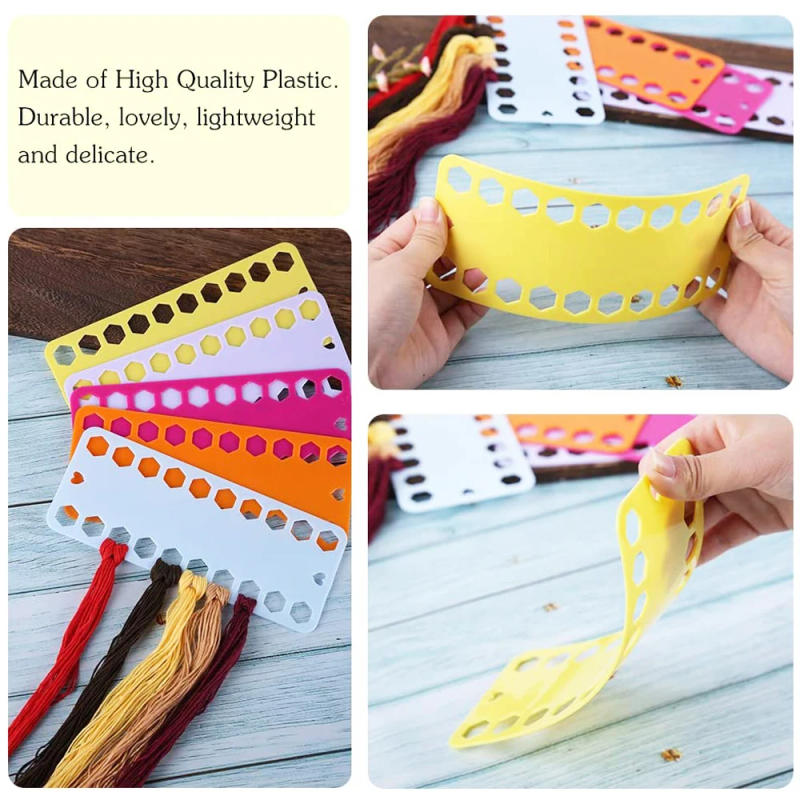 Description Picture 5 of item10pcs Embroidery Floss Organizer Colorful Plastic 20 Positions Row Line Tool Yarn Organizer for Sewing Needlework Knitting