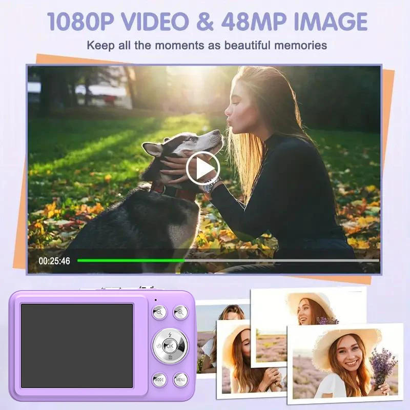 Description Picture 5 of itemW&O Q3 48MP 1080P Mini Kids Digital Photo Camera 16X Zoom Point and Shoot Vlogging Cameras Vintage Portable Video Photocamera