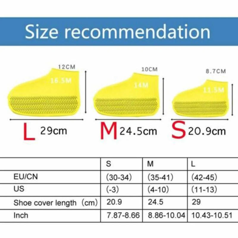 Description Picture 5 of item1 Pair Silicone WaterProof Shoe Covers Reusable Non-Slip Rubber Rain Boots Overshoes Outdoor Walking Shoe Cover