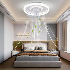 IRALAN Modern Ceiling Fan With Light Remote Control LED 360 Degree Rotating Ceiling Fan Light Infinitely Dimmable Indoor Decor