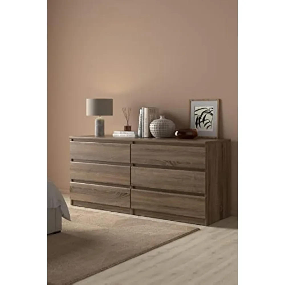 Description Picture 3 of item6 drawer double dresser, truffle coloured