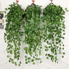 90cm Artificial Plant Creeper Green Wall Hanging Vine Home Garden Decoration Rattan Wedding Party DIY Fake Wreath Leaves Ivy
