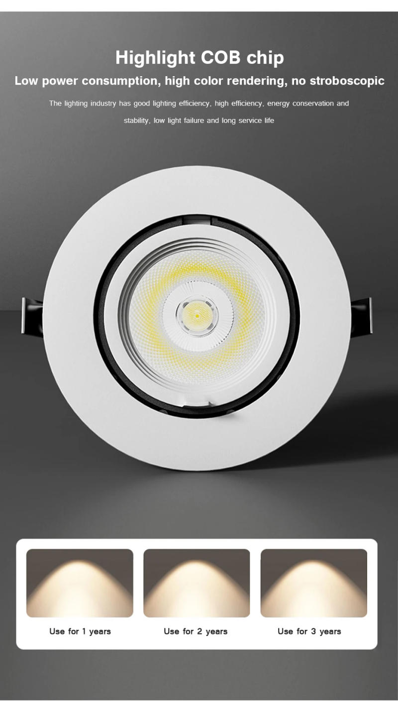 Description Picture 6 of itemDimmable AC85~265V Recessed LED Downlights 7W/15W/20W LED Ceiling Spot Lights Background Spot Lamps for Home Kitchen Spotlights