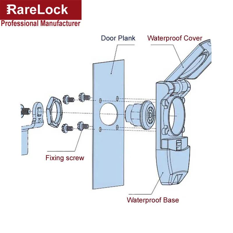 Description Picture 5 of itemMetal Cap Cover with key for Cabinet Lock Outside Dustproof Waterproof Anti-theft Rarelock MS576 G