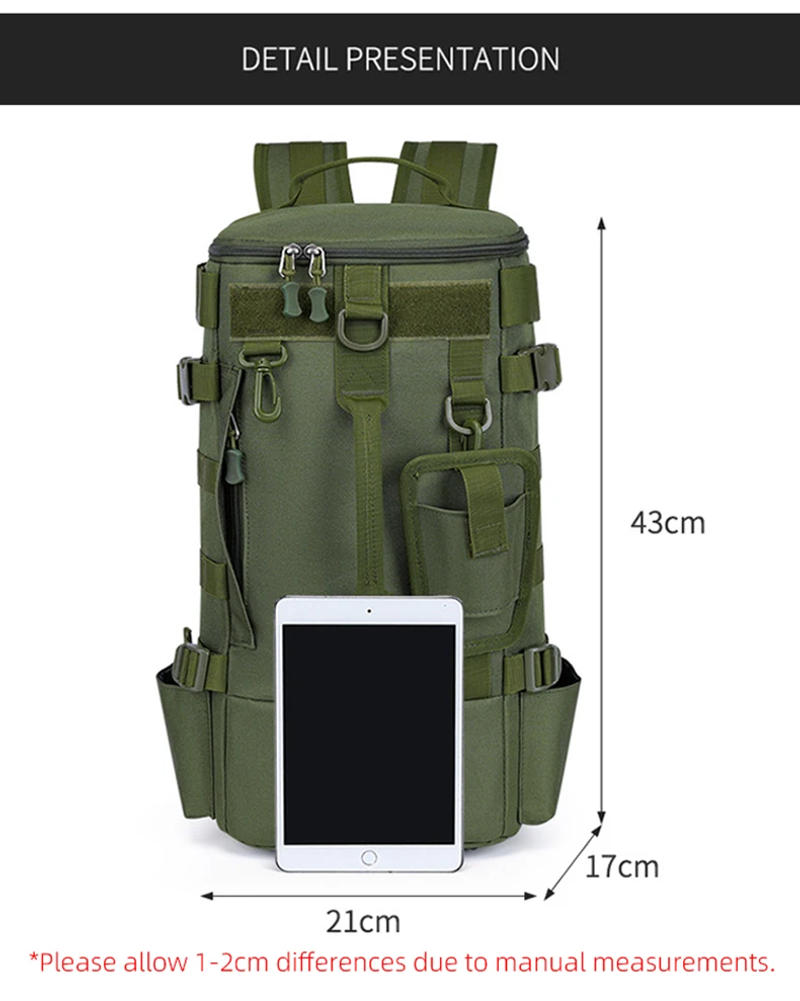 Description Picture 2 of itemMultifunctional Fishing Backpack Tackle Bag with Rod Holders Fish Equipment Storage Molle Pack Camping Hiking Outdoor Sports Bag