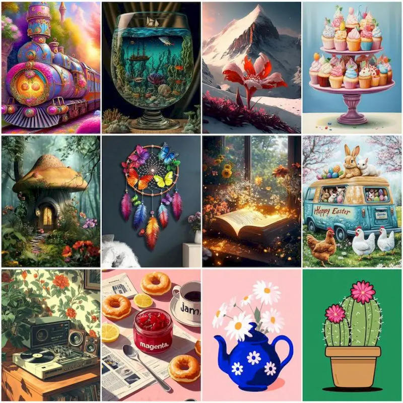 Description Picture 2 of itemRUOPOTY Painting By Numbers On Canvas Drawing By Numbers Diy Set Arts Crafts Adults Crafts Artwork Kit Framed Painting For Wall