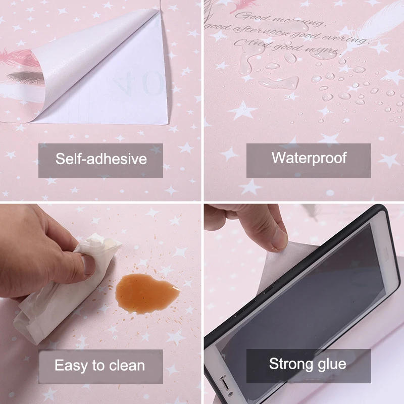 Description Picture 5 of itemSevenland Self Adhesive Waterproof Pink Kitchen Cupboard Cabinet PVC Wallpaper Wall Sticker Gilr Women