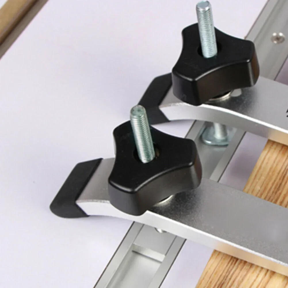 Description Picture 3 of item4Set M8 T-Track Bolts Knobs Clamps Woodworking Jigs Slide Handle Screws M8 Nut Saw Table Acting Hold Down Clamp Hand Tools